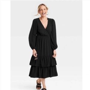 Long sleeve wrap dress Knox rose small
